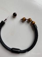 img 1 attached to Leather And Stone Beaded Bracelet For Men And Women By AMORWING review by Laura Jenkins