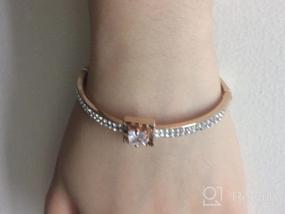 img 6 attached to Experience Spiritual Bliss With Menton Ezil'S Rose Gold Crystal Bangle Bracelets For Women