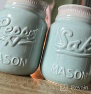 img 1 attached to Vintage Mason Jar Salt & Pepper Shakers Adorable Decorative Mason Jar Decor For Vintage, Rustic, Shabby Chic - Sturdy Ceramic In Coral - 3.5 Oz. Cap review by David Turner