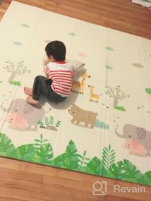 img 7 attached to Extra Large Baby Play Mat - Folding Foam Waterproof, Non-Toxic & Reversible For Infants & Toddlers (Beige 0.6In)