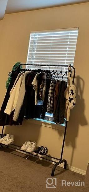 img 1 attached to UDEAR Freestanding Garment Hanger Rack, Multi-Functional Single Pole Clothing Rack For Bedroom, White review by Tyler Munajj