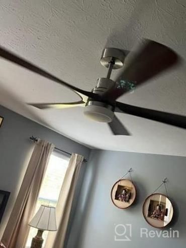 img 1 attached to Ensenior Wood 5CCT 52” Ceiling Fan With Lights Remote Control, Dimmable Bedroom Ceiling Fan, 1200 Lumens, 18W LED, 5 Blades And Reversible DC Motor, For Patio Living Room review by Jeff Talcott
