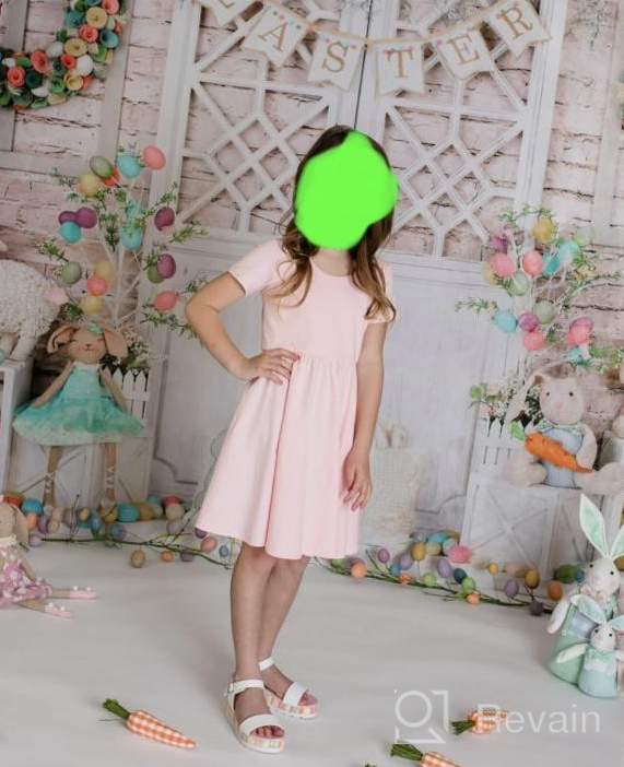 img 1 attached to Short Sleeve A-Line Skater Dress for School and Party - Toddler/Girls Sizes 3-12 Years review by Ruth Haiar