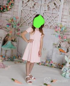 img 5 attached to Short Sleeve A-Line Skater Dress for School and Party - Toddler/Girls Sizes 3-12 Years