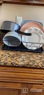 img 1 attached to GSlife Dish Drying Rack Small Dish Rack With Tray Compact Dish Drainer For Kitchen Countertop Cabinet, Gold And Black review by Martha Lieras