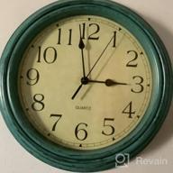 img 1 attached to Foxtop Retro Silent Non-Ticking Round Classic Clock 12 Inch Quartz Decorative Battery Operated Wall Clock For Living Room Kitchen Home Office (Turquoise) review by Azizah Jefferson