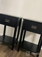 img 1 attached to Set Of 2 VECELO Nightstands - Vintage Accent Furniture For Living Room And Bedroom, Space-Saving End/Side Tables With One Drawer, Solid Wood Legs In White review by Marcus Hussain