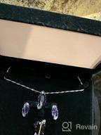 img 1 attached to Uloveido White Gold Plated Jewelry Set Rainbow Mystic Topaz Ring Earrings Pendant Necklace T472 review by Janet Baker