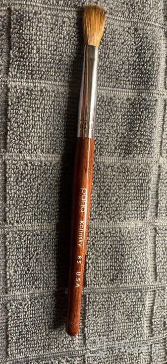 img 1 attached to PANA Pure Kolinsky Hair Acrylic Nail Brush - Oval Crimped Teal Wood Handle (Size 12) review by Daniel Reeder