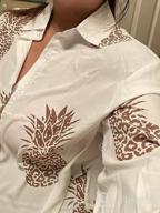 img 1 attached to Pineapple Print Blouse: Stylish And Fun For Women By ZXZY review by Julie Davis