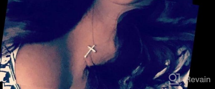 img 1 attached to 💎 Stunning FC Jory White & Rose Gold Plated Crystal Rhinestone Cross Necklace review by Krista Johnson