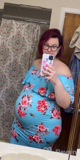 img 1 attached to Stylish Off-Shoulder Maternity Maxi Dress For Women By Coolmee review by Heidi Smith