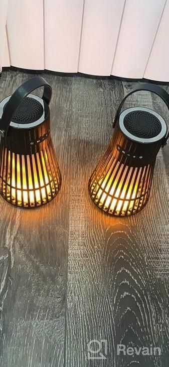 img 1 attached to Set The Mood With LED Flame Tiki Torch Outdoor Bluetooth Speakers - Waterproof, Wireless, And HD Audio - Perfect For Parties And Atmosphere - 2 Pack review by Young Rich