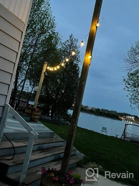 img 1 attached to 96FT Solar String Lights Outdoor - Vintage Edison Bulbs, 4 Light Modes & Weatherproof Strand For Backyard Patio Porch Cafe review by Stoner Fulton