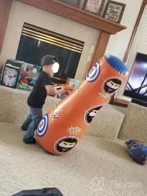 img 6 attached to Kids Punching Bag With Stand - Free Standing Inflatable Bounce Back Boxing Equipment For Practice Kickboxing MMA Karate (Orange)
