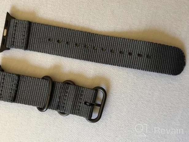 img 1 attached to CARTERJETT Compatible With Apple Watch Band 45Mm 44Mm 42Mm Men Women Nylon IWatch Bands Replacement Wrist Strap Rugged Military-Style Loop For Series 8 7 6 5 4 3 2 1 Nike Sport (45 44 42 S/M/L Black) review by Jonathan Germain