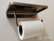 img 1 attached to Wall-Mounted Brushed Nickel Toilet Paper Holder With Phone Shelf - Stylish And Durable Bathroom Storage Solution review by Henry Johnston