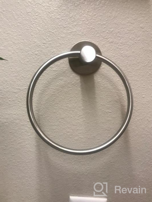 img 1 attached to GERUIKE Adhesive Towel Ring: Self-Adhesive Stainless Steel Rustproof Wall Mounted Bathroom Towel Holder review by Tim Thuss