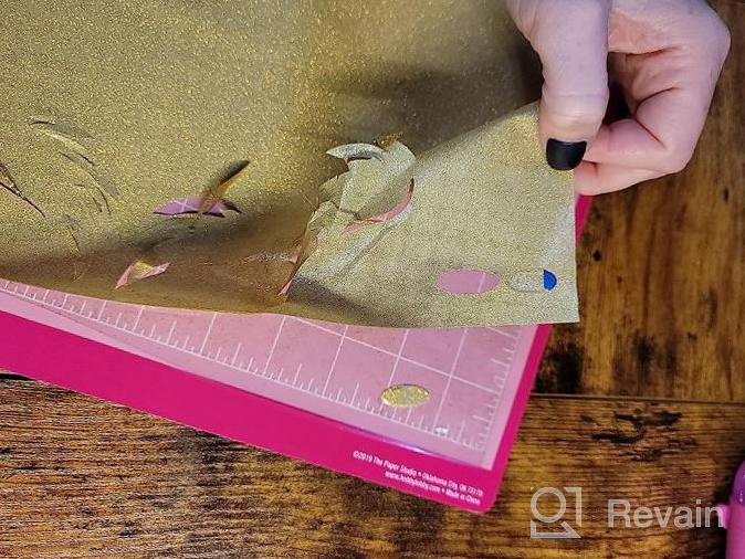 img 1 attached to 12In X 10Ft Gold Glitter HTV Heat Transfer Vinyl Roll - Perfect For Cricut & Silhouette, Easy To Cut & Weed For Shirts Gifts! review by Peter Hallett