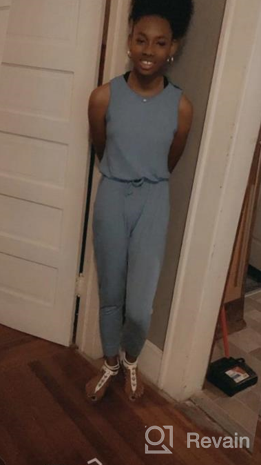 img 1 attached to Girl'S Solid Casual Sleeveless Jumpsuit Rompers Harem Pants Outfits 4-14T GORLYA review by Nathan Barraclough