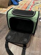 img 1 attached to Comfortable & Convenient Pet Carrier For Medium Cats And Small Dogs - Washable Bed, Multiple Doors & Shoulder Strap - Easy In & Out - Escape Proof - Light Green review by Collin Jackson