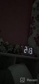 img 5 attached to Цифровые часы для тех, кто крепко спит - 8,7-дюймовый зеркальный светодиодный дисплей, громкий будильник и 7-уровневый диммер, режим повтора, два порта USB | Современные настольные часы для гостиной, спальни, домашнего офиса