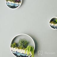 img 1 attached to Ecosides Round Indoor Wall Succulent Hanging Planter, Metal Decorative Freestanding Mount Holder With Glass For Air Plants, Faux Flower,Set Of 3 (White) review by Jayshawn Webb