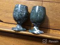 img 1 attached to Handmade Green Onyx Marble Wine Glass Set - Elegant 10.1 Oz Champagne Glasses review by Julio Roberts