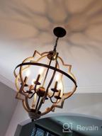 img 1 attached to Rustic Orb Chandelier With Adjustable Height - TZOE 4-Light Metal Vintage Chandelier For Dining Room, Living Room, And Kitchen review by Charles Mistretta