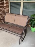 img 1 attached to Relax In Style With GOLDSUN 2-Person Deck Swing Glider Chair For Outdoor Patio, Backyard, And Pool review by Jack Collins