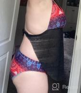 img 1 attached to Bonim Lace V Neck Two Piece Swimdress With Bikini Bottom Swim Skirt Tankini Bathing Suits Black Large review by Linda Venerable