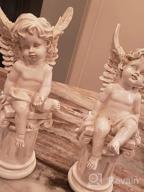 img 1 attached to OwMell Set Of 2 Cherub Angels On Roman Pillar Garden Statue Greek Column Angel Figurine Sculpture Indoor Outdoor Home Garden Decoration Antique Resin 9.8 review by Aaron Jones