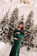 img 1 attached to Capture Beautiful Memories With JustVH Velvet Maternity Photography Dress review by Brittney Shallenberger