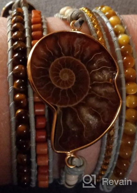 img 1 attached to YGLINE Boho Handmade Leather Tube 🌟 Crystal Stone Bracelet: Striking Style for Women review by Steven Stager