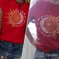 img 1 attached to Women'S Summer Vintage Tees: MaQiYa Cotton Moon & Sun Printed Tops review by Will Kern