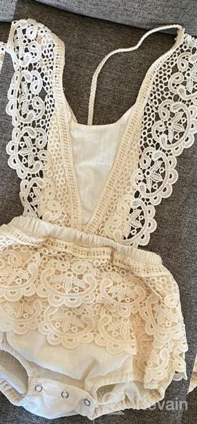 img 1 attached to 2Pcs Newborn Baby Girl Lace Ruffles Sleeve Bodysuit Backless Jumpsuit Romper Set Clothes review by Adam Whittaker