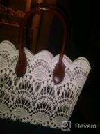 img 1 attached to Vintage Off-White Cotton Lace Women'S Tote Bag - Solid Clear Handbag With Fabric review by Kyle Costello