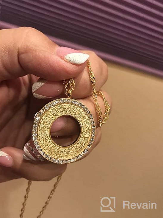 img 1 attached to Stunning Qitian Islamic Jewelry: Gold Allah Pendant & Ayatul Kursi Necklace - Perfect Eid And Ramadan Gifts review by Cory Owens