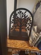 img 1 attached to 3 Pairs Large Black Metal Bookends - Heavy Duty Decorative Tree Book Ends For Home Office Shelves, 6.5" X 4.7" X 3.5 review by Evan Zurlo