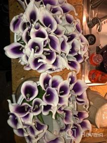 img 5 attached to 20Pcs Lifelike Artificial Calla Lily Flowers Purple For DIY Bridal Bouquet Centerpieces - Veryhome Home Decor (Purple White)
