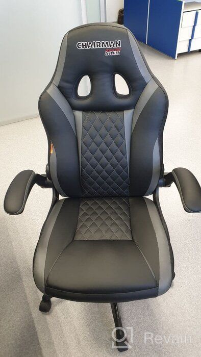 img 1 attached to Gaming chair Chairman GAME 15, upholstery: imitation leather, color: black/grey review by Adam Wiedemann ᠌