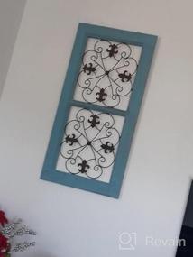 img 5 attached to Stylish Window Inspired Wall Art - 10" X 1" X 25" Deco 79 Wood Scroll With Metal Scrollwork Relief In White