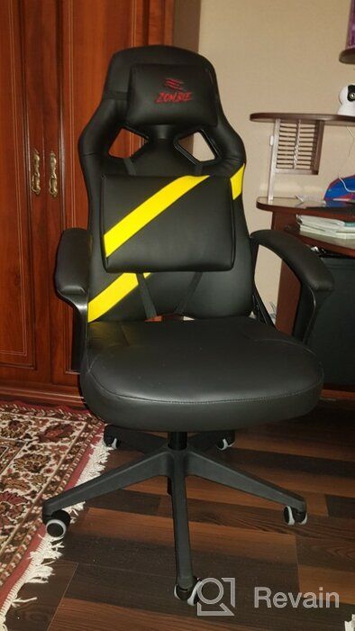 img 2 attached to Computer chair Zombie DRIVER gaming, upholstery: imitation leather, color: black/red review by Wiktor Czerwiski ᠌