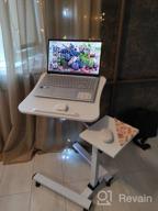 img 1 attached to 🖥️ Tatkraft Like Portable Laptop Desk with Mouse Pad - Adjustable Height, White - Sturdy, Ergonomic, and Rolling Computer Stand review by Akmal Ibrahim Alex ᠌