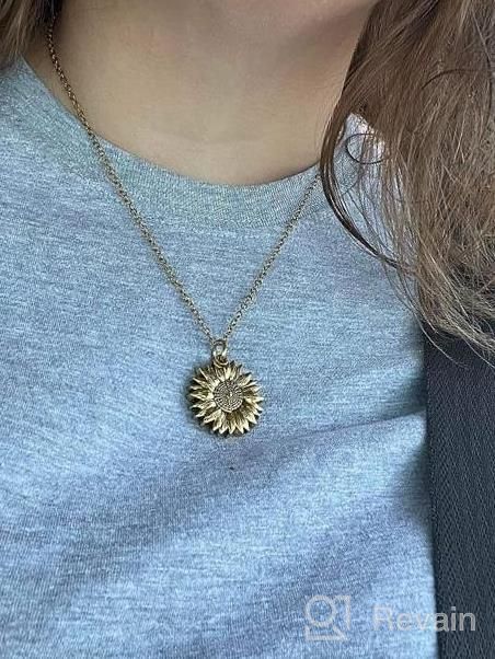 img 1 attached to Radiate Love With SLOONG'S Engraved Sunflower Locket Necklace - Perfect Gift For Mom Or Girlfriend! review by Tim Harrington