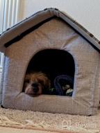 img 1 attached to Gray Cozy Pet Bed House Cave Sleeping Nest For Cats And Small Dogs By Hollypet review by Stephen Cooper