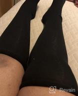 img 1 attached to Women's Striped Thigh High Socks - Trendy Over Knee Long Boot Stockings - Knee High Tube Socks - Plus Size Leg Warmers (L-XXL) review by Rob Sanchez