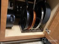 img 1 attached to 🔲 Maximize Kitchen Cabinet Space with Toplife 7+ Lid Organizer for Cutting Boards, Plates, Bakeware - Brown review by Paulo Heisler
