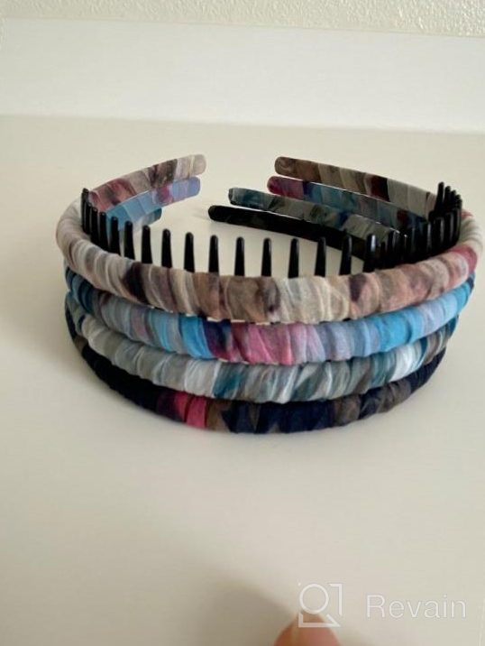 img 1 attached to 4Pcs Bohemian Style Hairband Headband Set - Silk & Resin Teeth Comb Hair Hoop For Women/Girls By Beauty Hair (4-Color) review by Crystal Smith