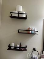 img 1 attached to Wooden Floating Shelves With Towel Bar Set Of 3 For Bathroom, Bedroom, Living Room And Kitchen, Dark Brown Wall Decor By Upsimples review by Dustin Ferguson